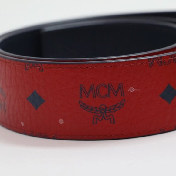 MCM Claus M Reversible Logo Belt Red & Blue Size 40 - Picture 8 of 15